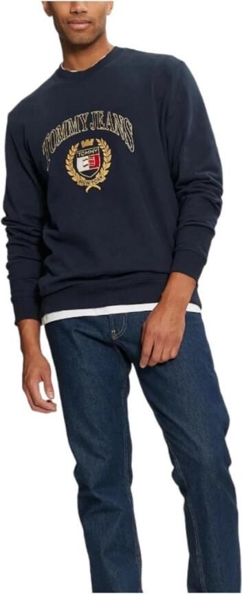 Tommy Jeans Katoenen crewneck sweatshirt met logoborduursel Blue Heren - Foto 5