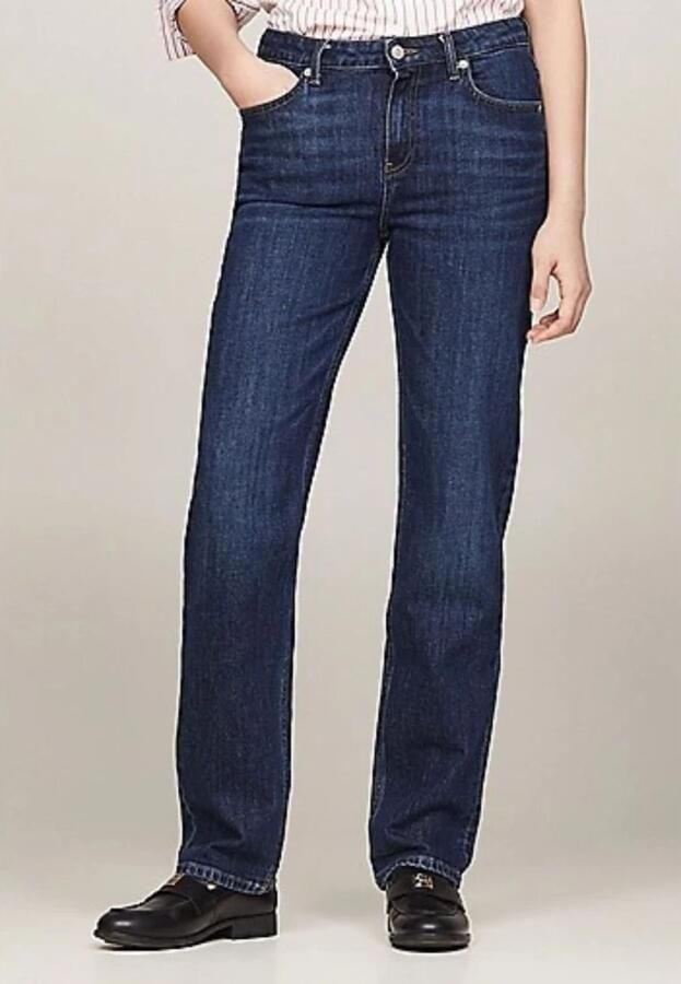 Tommy Hilfiger Klassieke Straight Donkerblauwe Jeans Blue Dames