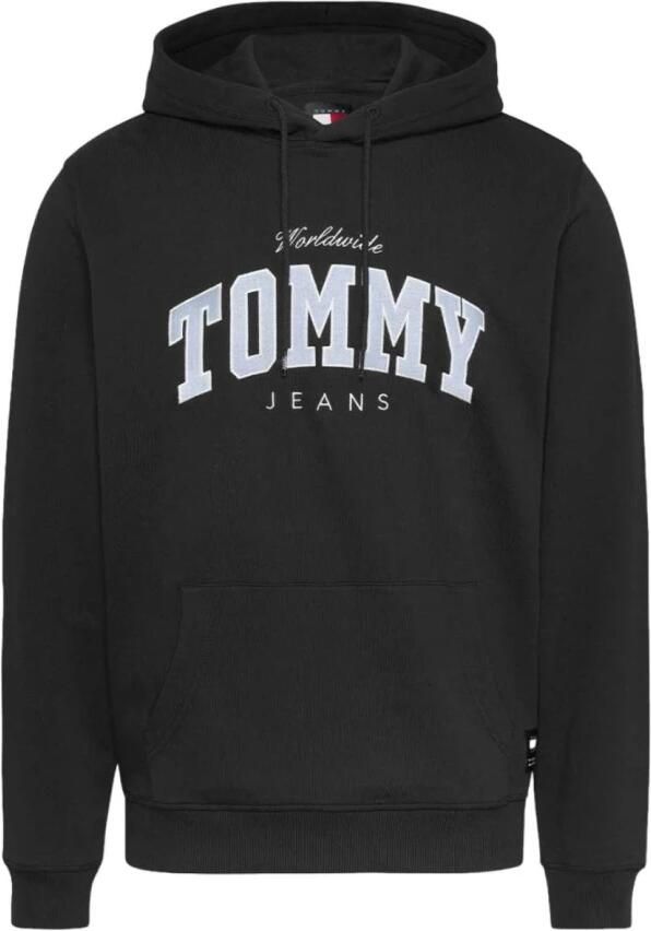 Tommy Hilfiger Zwarte lichtgewicht hoodie Varsity stijl Black Heren - Foto 2