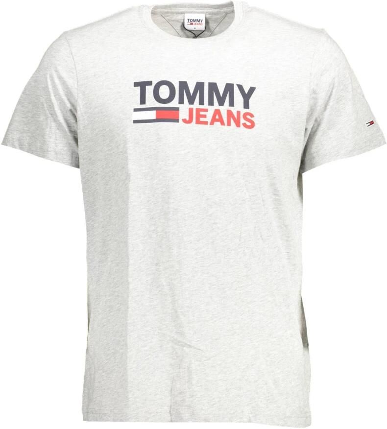 Tommy Hilfiger Grijze Biologisch Katoenen T-Shirt met Print Gray Heren