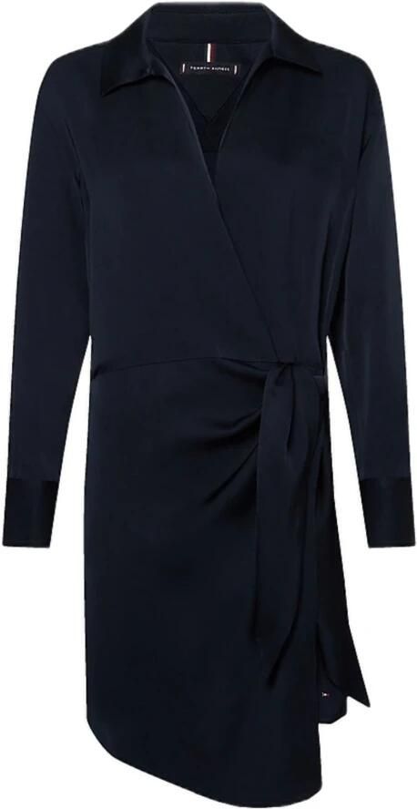 Tommy Hilfiger Avondjurk CREPE KNOTTED SHORT SHIRT DRESS met knoopdetail - Foto 7