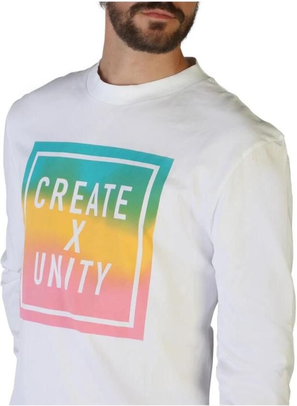 Tommy Hilfiger Lente Zomer Langemouw Ronde Hals Logo T-Shirt White Heren