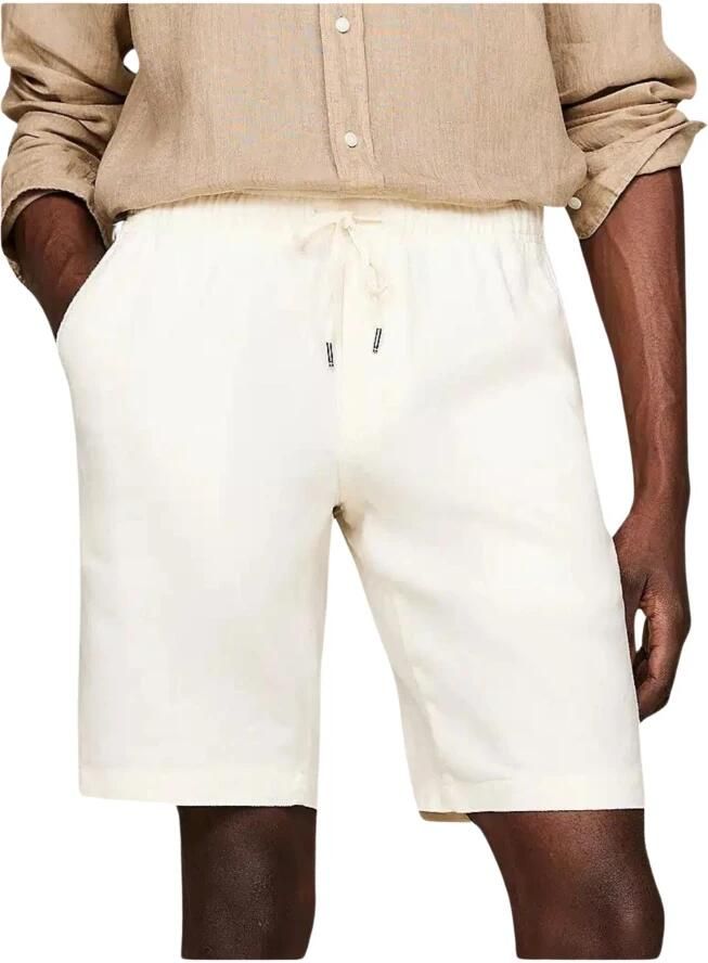 Tommy Hilfiger Korte broek van linnenmix met elastische band model 'HARLEM'