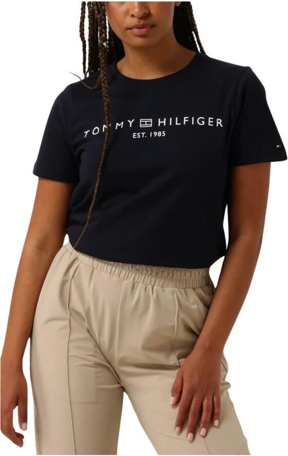 TOMMY HILFIGER Dames Tops & T-shirts Rec Corp Logo C-nk Donkerblauw - Foto 3