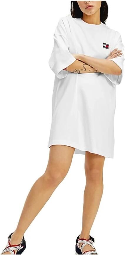 Tommy Hilfiger Dress-Camiseta-logo oversized Wit Dames - Foto 4