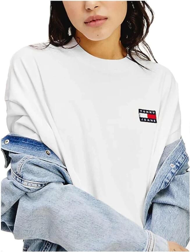 Tommy Hilfiger Dress-Camiseta-logo oversized Wit Dames