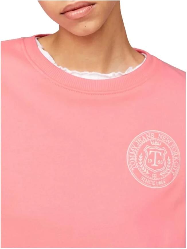 Tommy Hilfiger Luxe Reg Prep Sweatshirt met authentieke print Pink Dames