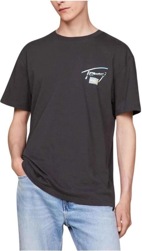 Tommy Jeans Heren Grijs Katoenen T-shirt met Metallic Logo Gray Heren - Foto 3