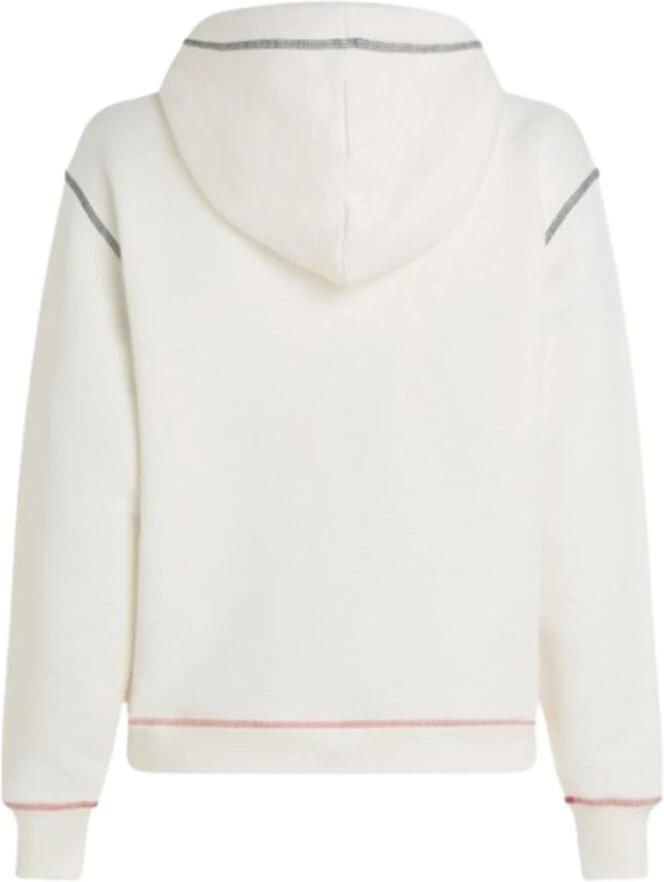 Tommy Hilfiger Moderne Gestreepte Hoodie voor Vrouwen White Dames