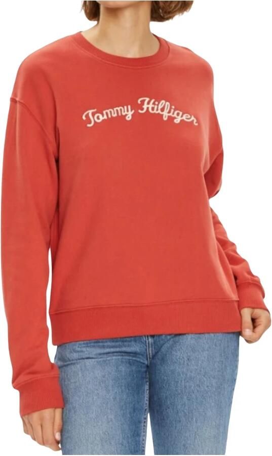 Tommy Hilfiger Moderne Script Sweatshirt voor Vrouwen Red Dames