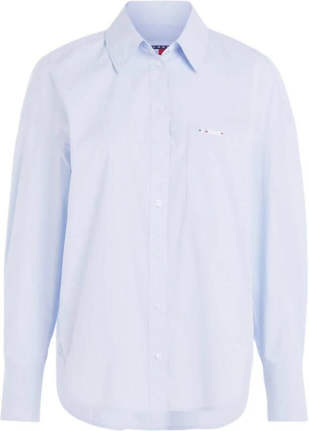 Tommy Jeans Heldere Blauwe Oversize Katoenen Shirt Blue Dames - Foto 3