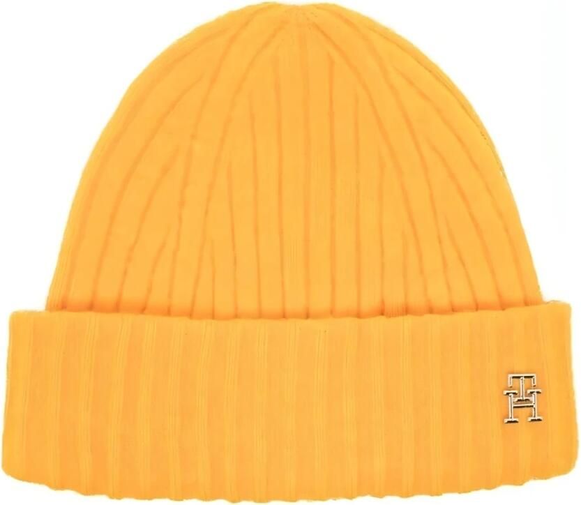 Tommy Hilfiger Pluizige muts Yellow Dames