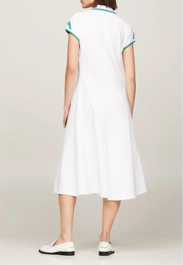 Tommy Hilfiger Polojurk F&F STP SLV KNEE POLO DRESS met contrastkleurige inzetten - Foto 4
