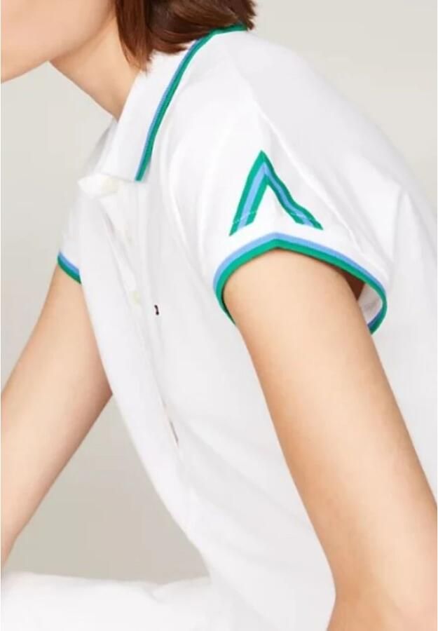 Tommy Hilfiger Polojurk F&F STP SLV KNEE POLO DRESS met contrastkleurige inzetten - Foto 2