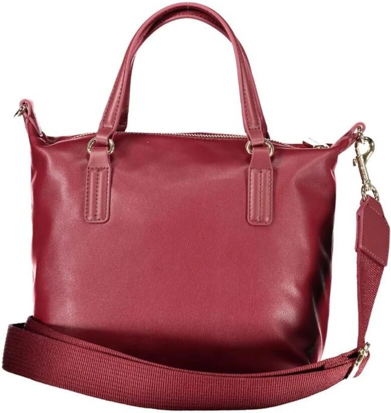 Tommy Hilfiger Polyester Handtas met Verstelbare Handvatten en Schouderband Pink Dames