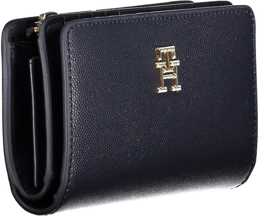 Tommy Hilfiger Blauwe Damesportemonnee met Rits en Drukknoopsluiting Blue Dames
