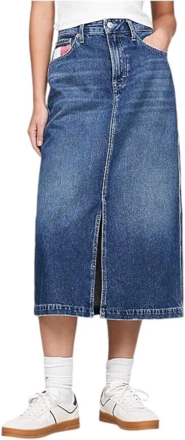 Tommy Hilfiger Retro Denim Rok met Elegante Opening Blue Dames - Foto 3