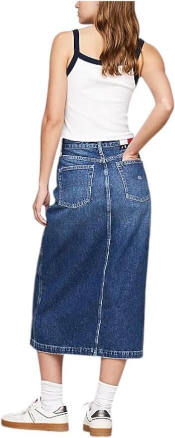 Tommy Hilfiger Retro Denim Rok met Elegante Opening Blue Dames - Foto 2