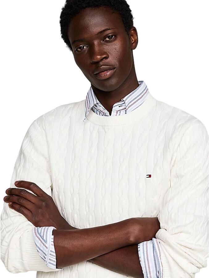 Tommy Hilfiger Retro-geïnspireerde Chain Knit Sweatshirt Room White Heren