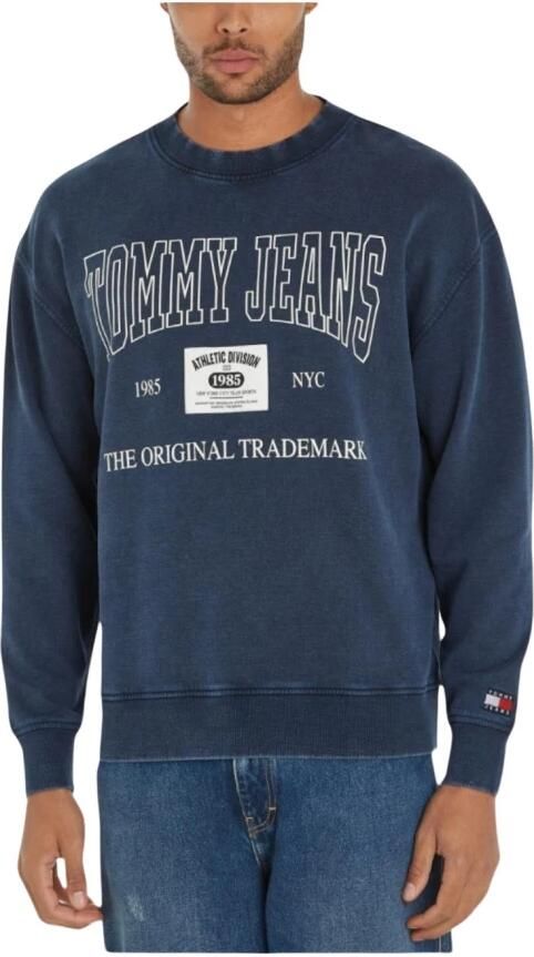 Tommy Hilfiger Retro Logo Hoodie Sweatshirt Blue Heren - Foto 3