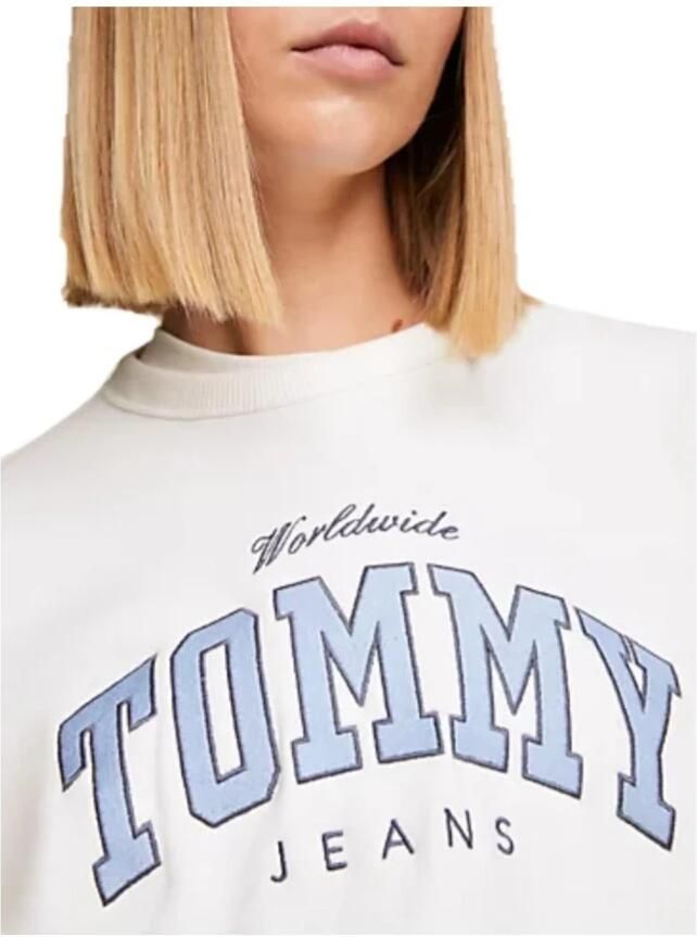 TOMMY JEANS Sweatshirt TJW RLX VARSITY LUXE CREW met geborduurd logo-opschrift - Foto 2