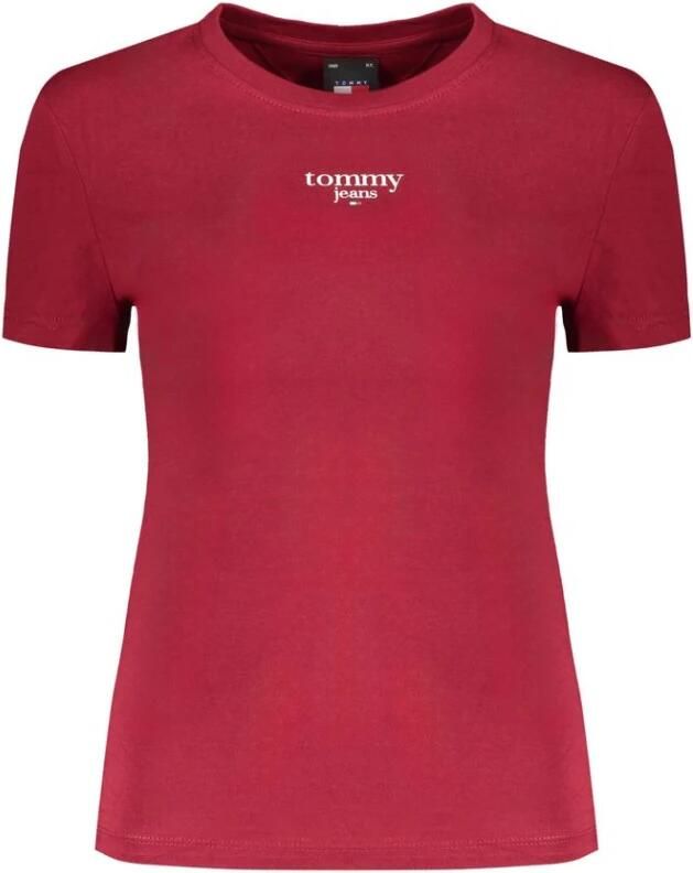 TOMMY JEANS Shirt met ronde hals TJW SLIM ESSENTIAL LOGO 1 SS EXT met logo-opdruk ronde hals