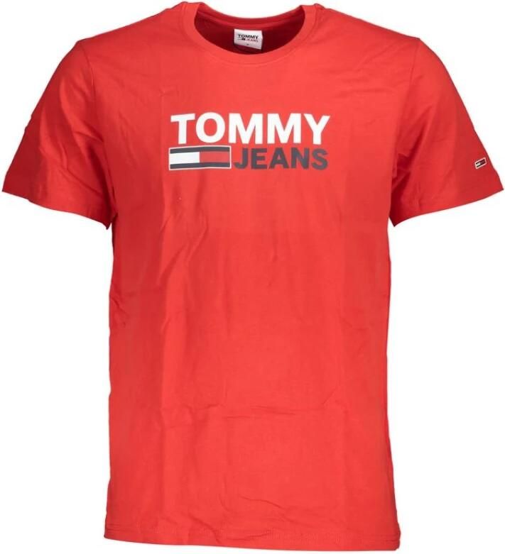 Tommy Hilfiger Rood Katoen Logo Print T-Shirt Red Heren