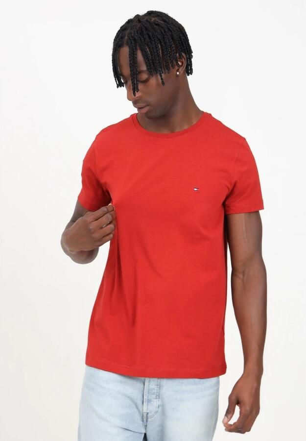 Tommy Hilfiger Rood korte mouw T-shirt Casual Stijl Orange Heren
