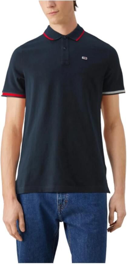 Tommy Jeans Geborduurd logo biologisch katoenen polo Blue Heren