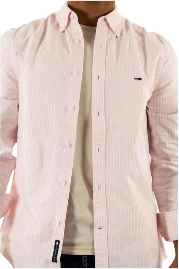 Tommy Hilfiger Slim Stripe Oxford Overhemd Pink Heren