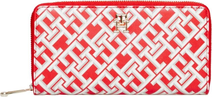 Tommy Hilfiger Rode rits rond damesportemonnee met print Multicolor Dames - Foto 4