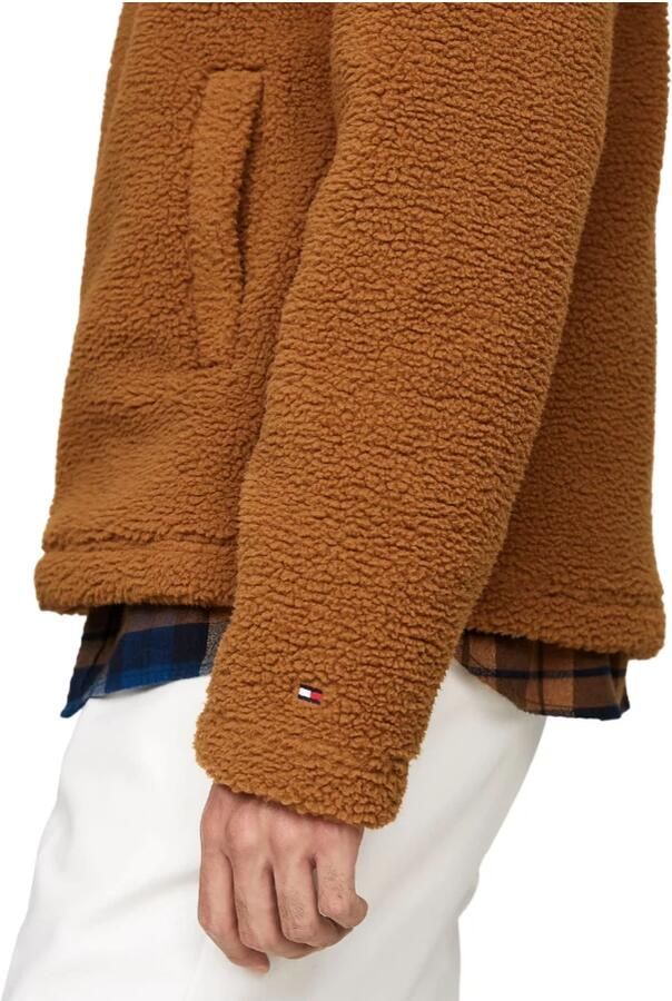 Tommy Hilfiger Sweatvest MONOTYPE TEXTURED FLEECE ZT van gestructureerd teddy-fleece