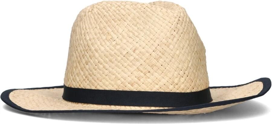 Tommy Hilfiger Strand Zomer Stro Fedora Hoed Beige Dames