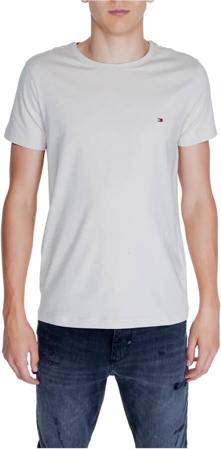 Tommy Hilfiger Beige Effen T-shirt Korte Mouwen Ronde Halslijn Beige Heren - Foto 4