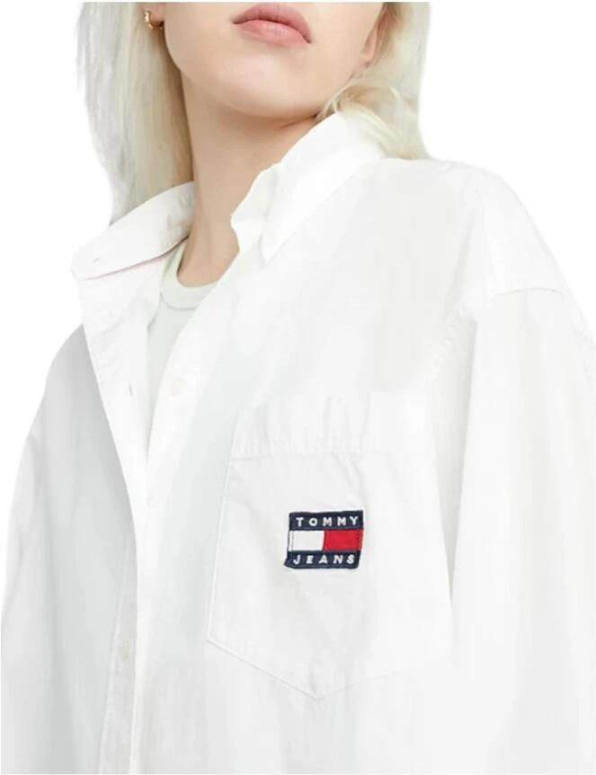 TOMMY JEANS Overhemdblouse TJW SUPER OVERSIZED SHIRT met borstzak en button-downkraag