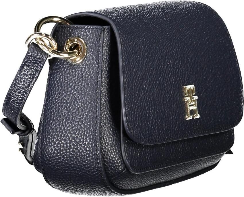 Tommy Hilfiger Blauwe Polyurethaan Handtas met Verstelbare Schouderband Blauw Dames