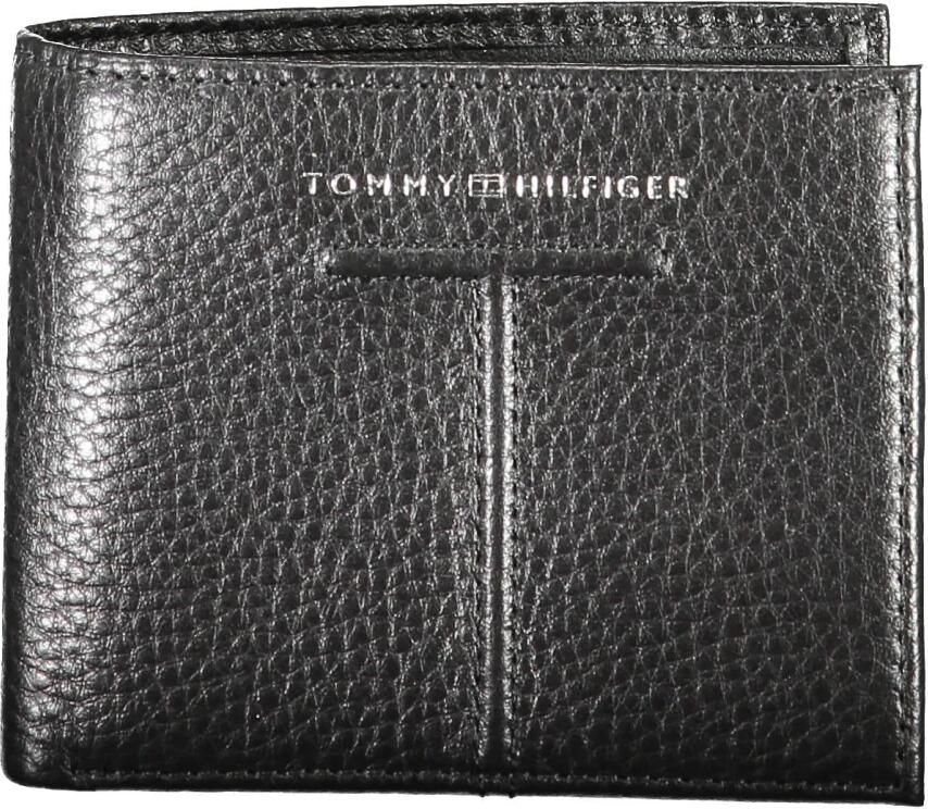 Tommy Hilfiger Zwarte Leren Portemonnee met Dubbele Kaartsleuven Black Heren - Foto 3
