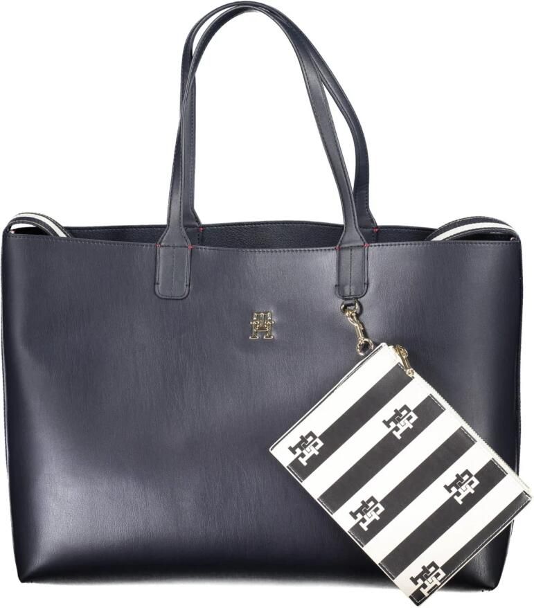 Tommy Hilfiger Blauwe Polyurethaan Schoudertas met Contrasterende Details Blauw Dames - Foto 3