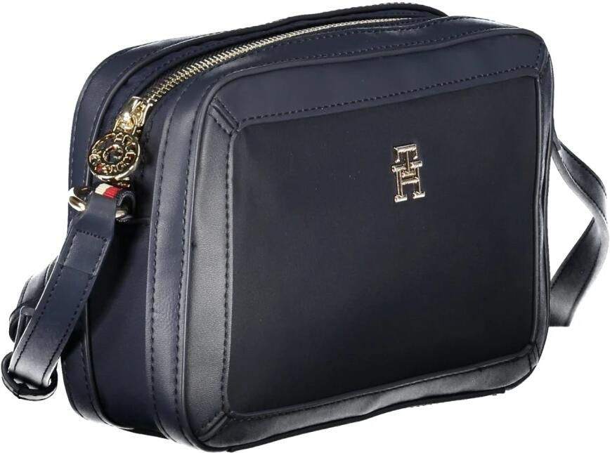 Tommy Hilfiger Stijlvolle Schoudertas met Rits Sluiting Blue Dames