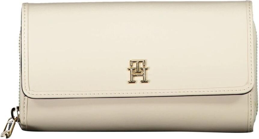 Tommy Hilfiger Damesportefeuille Wit Contrast Rits Sluiting Beige Dames - Foto 3