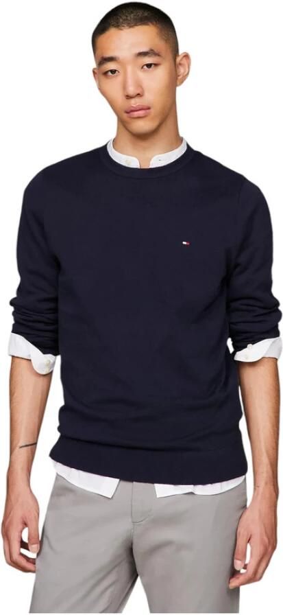 Tommy Hilfiger Blauwe Crew-Neck Sweater met Vlag Borduurwerk Blue Heren - Foto 5