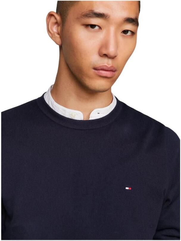 Tommy Hilfiger Blauwe Crew-Neck Sweater met Vlag Borduurwerk Blue Heren - Foto 2