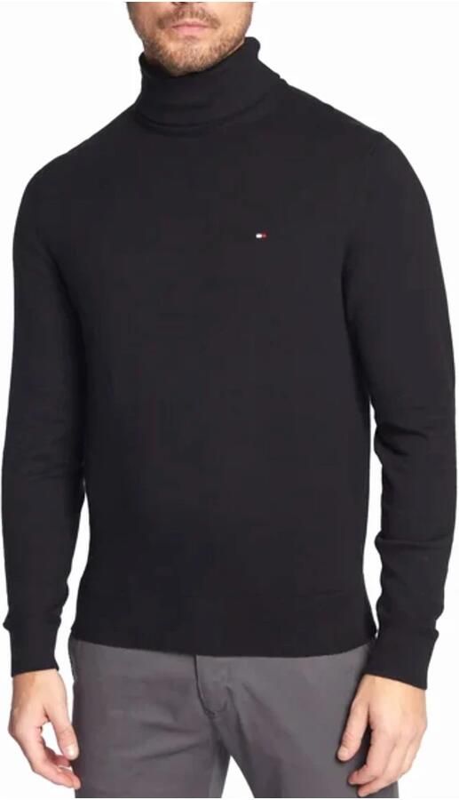 Tommy Hilfiger Zwarte Sweaters met Iconische Tape en Turtleneck Kraag Black Heren - Foto 11