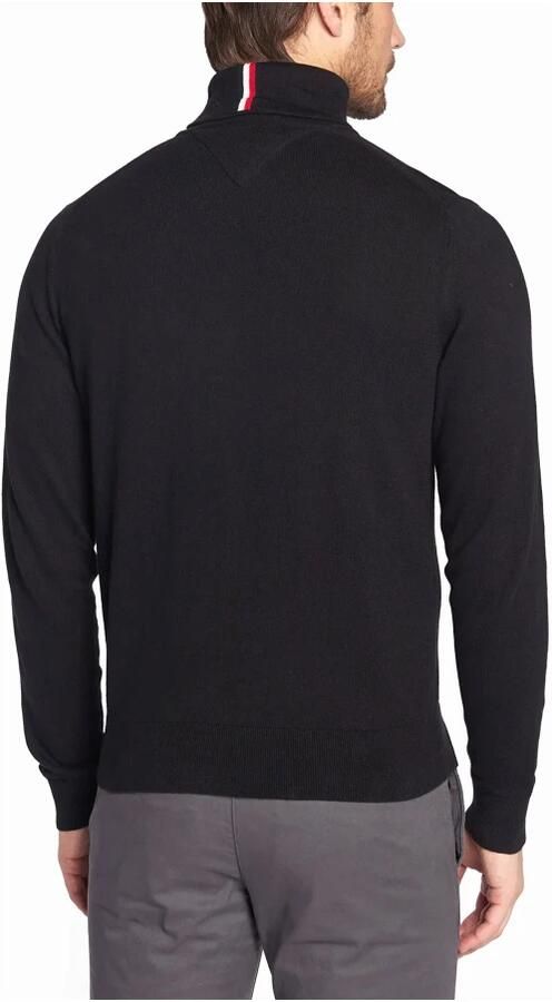 Tommy Hilfiger Zwarte Sweaters met Iconische Tape en Turtleneck Kraag Black Heren - Foto 12