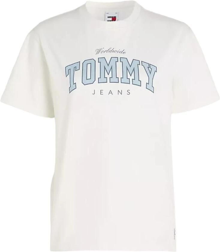 TOMMY JEANS Dames Tops & T-shirts Tjw Rlx Varsity Lux Tee Wit - Foto 3