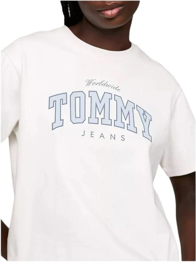 TOMMY JEANS Dames Tops & T-shirts Tjw Rlx Varsity Lux Tee Wit