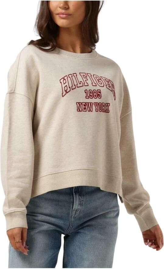 Tommy Hilfiger Beige Trui Rlx Varsity Open-nk Sweatshirt - Foto 5