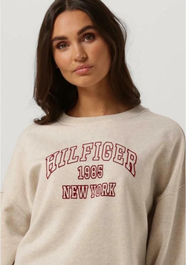 Tommy Hilfiger Beige Trui Rlx Varsity Open-nk Sweatshirt - Foto 3