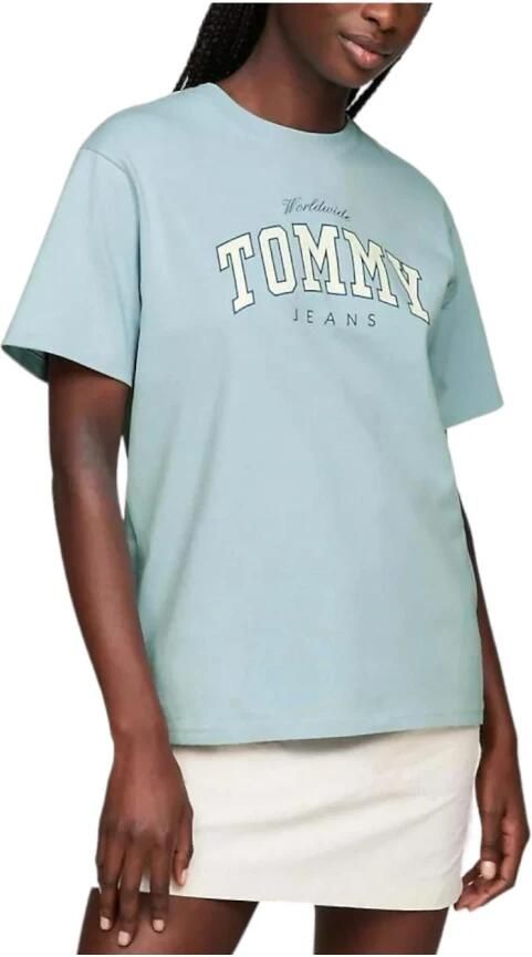 Tommy Hilfiger Varsity Stijl Grafische Tee Blue Dames - Foto 2