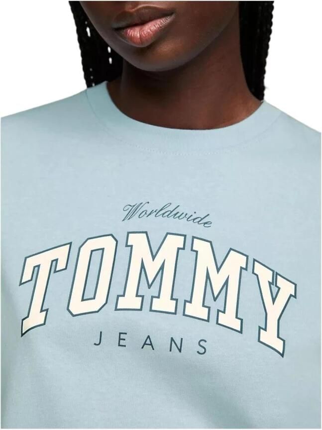 Tommy Hilfiger Varsity Stijl Grafische Tee Blue Dames